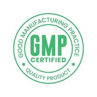 gmp bueno fabricación práctica certificado logo vector