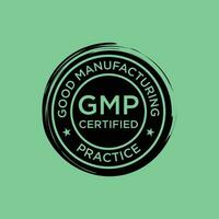 gmp bueno fabricación práctica certificado logo vector