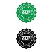 gmp bueno fabricación práctica certificado logo vector