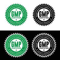 gmp bueno fabricación práctica certificado logo vector