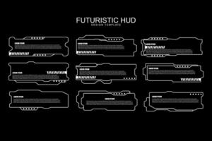 futurista cyberpunk ciencia fi interfaz elemento hud tecnología marco gráfico vector diseño modelo