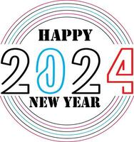 Happy new year 2024 design with numbers. happy new year 2024 vector design for poster, calendar, banner and more