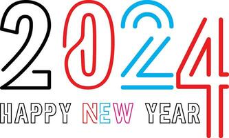 Happy new year 2024 design with numbers. happy new year 2024 vector design for poster, calendar, banner and more