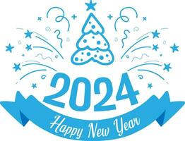 Happy new year 2024 design with numbers. happy new year 2024 vector design for poster, calendar, banner and more