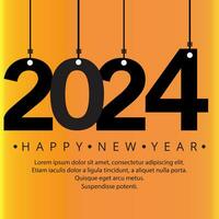 Happy new year 2024 design with numbers. happy new year 2024 vector design for poster, calendar, banner and more