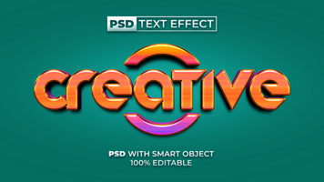 creativo texto efecto 3d logo Bosquejo. editable texto efecto. psd