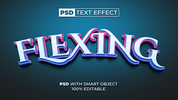 Flexing Text Effect Colorful Style. PSD Text Effect.