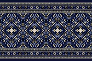 índigo Armada azul geométrico tradicional étnico modelo ikat sin costura modelo frontera resumen diseño para tela impresión paño vestir alfombra cortinas y pareo de malasia azteca africano indio indonesio vector