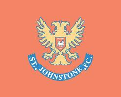 St Johnstone FC Club Logo Symbol Scotland League Football Abstract Design Vector Illustration With Orange Background