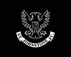 S t johnstone fc club logo símbolo blanco Escocia liga fútbol americano resumen diseño vector ilustración con negro antecedentes