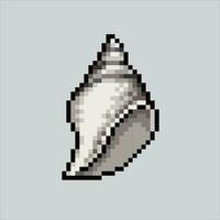 Pixel art illustration Shell. Pixelated Shell. Shell clam ocean style icon pixelated for the pixel art game and icon for website and video game. old school retro. vector