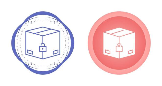 icono de vector de paquete seguro