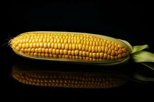 Image of peeled corn on plain background AI Generative photo