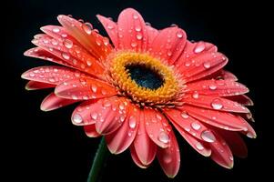 Shot of vibrant flower wet with dew AI Generative photo