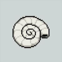 Pixel art illustration Shell. Pixelated Shell. Shell clam ocean style icon pixelated for the pixel art game and icon for website and video game. old school retro. vector