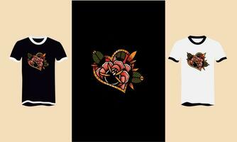 flowers t-shirt artwork flat design vector