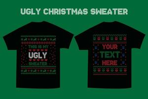 Ugly Christmas Sweater Templates Ugly Sweater Font vector