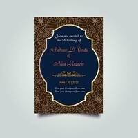 Luxury wedding invitation card design set. Luxury vintage golden vector invitation card template