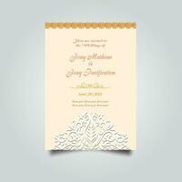 Luxury wedding invitation card design set. Luxury vintage golden vector invitation card template