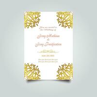 Luxury wedding invitation card design set. Luxury vintage golden vector invitation card template