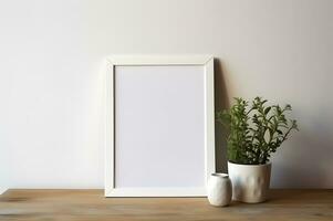 Blank photo frame for mockup AI Generative