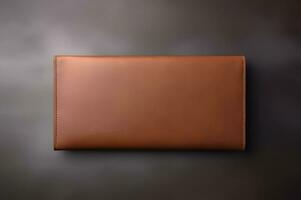 Blank leather wallet for mockup AI Generative photo