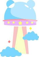 Pastel Cute Ufo vector