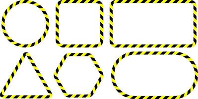 black yellow warning frame set with copy space vector