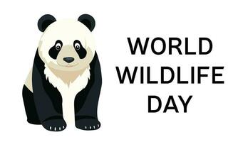 World wildlife day banner with panda. Vector illustration