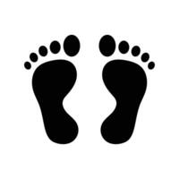 Human footprints icon white background design. vector