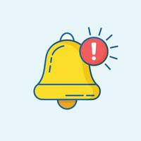 Notification bell icon in flat style. Incoming inbox message vector illustration on isolated background. Ringing bell sign business concept.