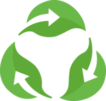 Green leaf Recycle symbol icon png