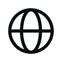 vector global red icono línea en blanco