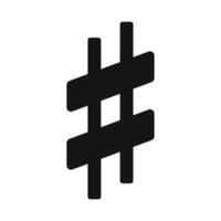 Vector black hashtag icon with cut ends concept of social media