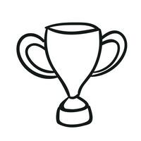 Vector doodle trophy on white background