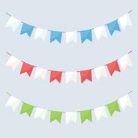 Vector collection of flat birthday garlands