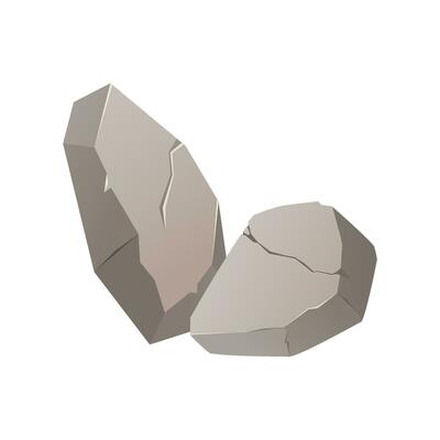 Vector rocks and stones elements on white