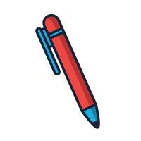 Vector red and blue pen isolated on white background vector business icon