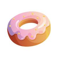 Vector colorful donut on white background