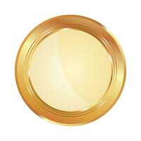 vector realista circular dorado plato