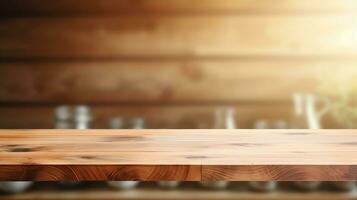 empty wooden table floor, wooden table for product, photo