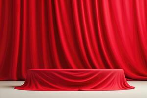 Red stage curtain photo