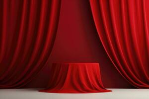 Red stage curtain photo