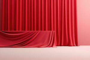 Red stage curtain photo