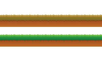 Vector set of lawn and earth edges in flat design