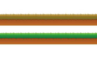 vector conjunto de césped y tierra bordes en plano diseño