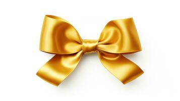 Golden bow isolated on white background photo