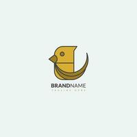 Vector Logo Illustration Cute Bird Simple Mascot Style. Perfect Logo Design for Pet Shop