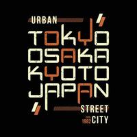 toyo osaka kyoto japan, east asia, graphic design, typography vector, illustration, for print t shirt, cool modern style vector