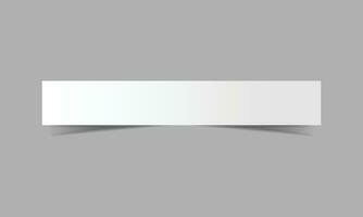 Vector white paper banners with shadows on gray background